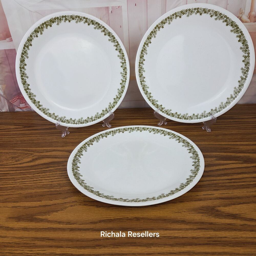 Corelle Spring Blossom 10 1/4” Dinner Plates Lot of 3 Crazy Daisy Vintage